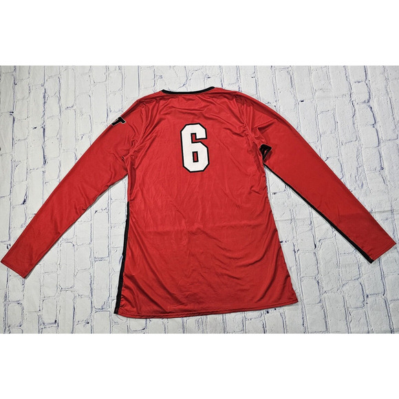 Under Armour WOMENS SIZE L Long Sleeve Volleyball Soccer Active Jersey Red - Picture 7 of 14